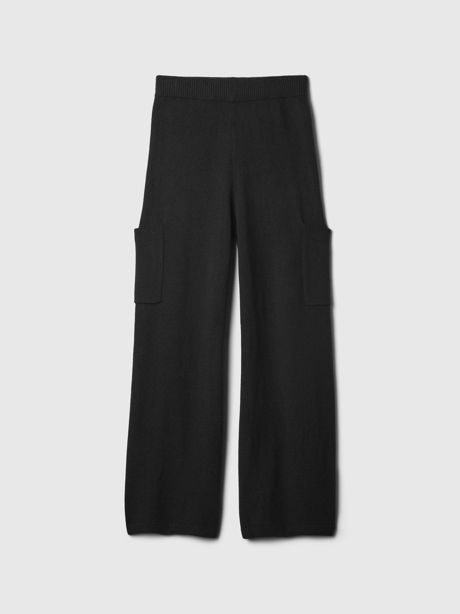 Dziecięce plecione spodnie cargo CashSoft czarne - obrazek 3