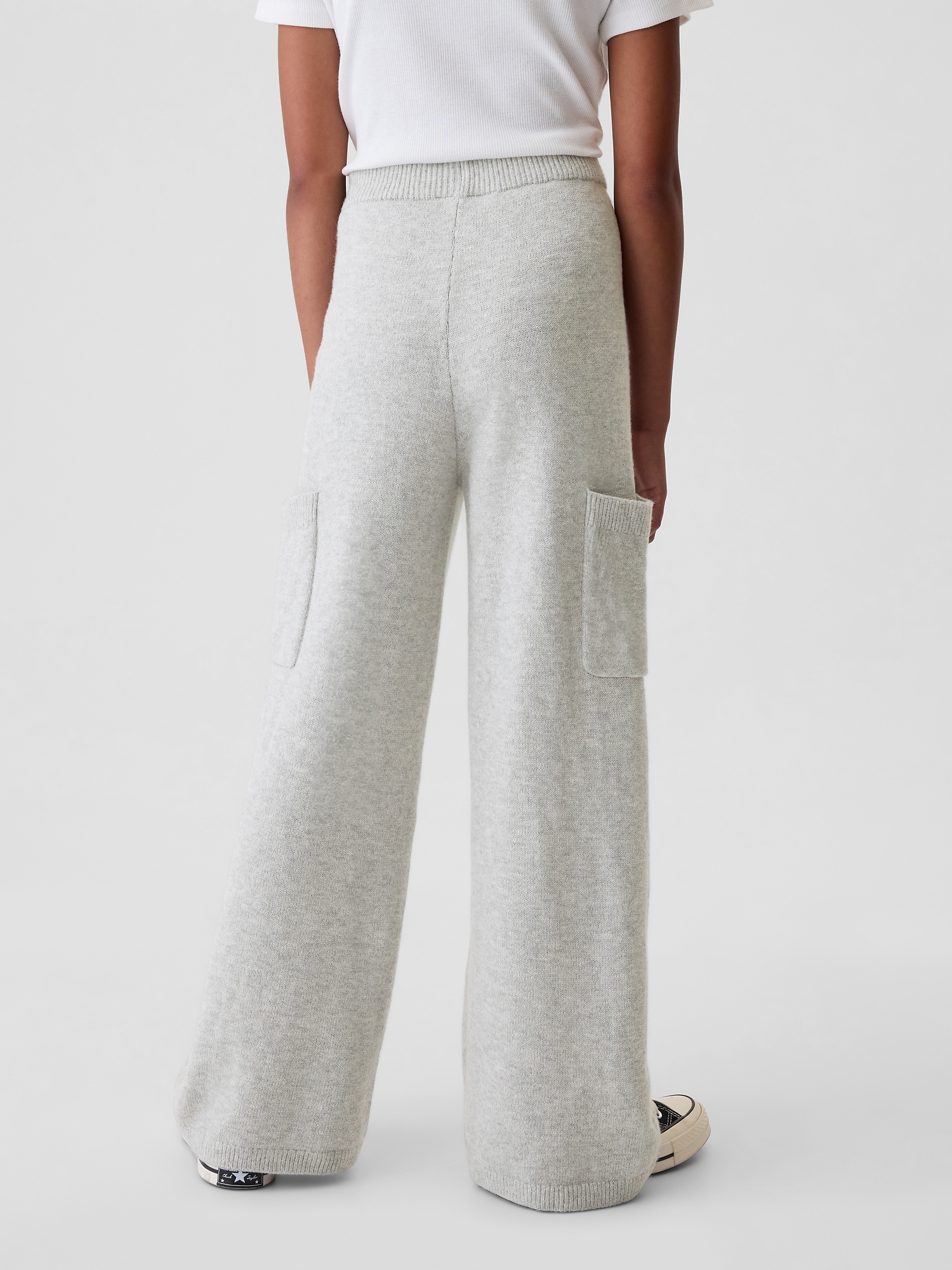 Dziecięce plecione spodnie cargo CashSoft szare - obrazek 4