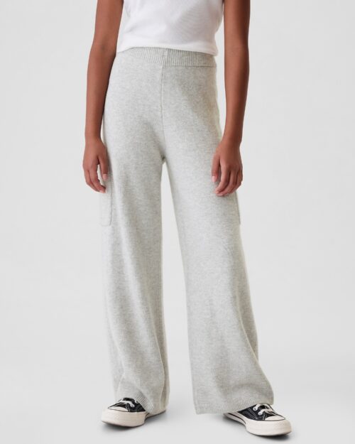 Dziecięce plecione spodnie cargo CashSoft szare