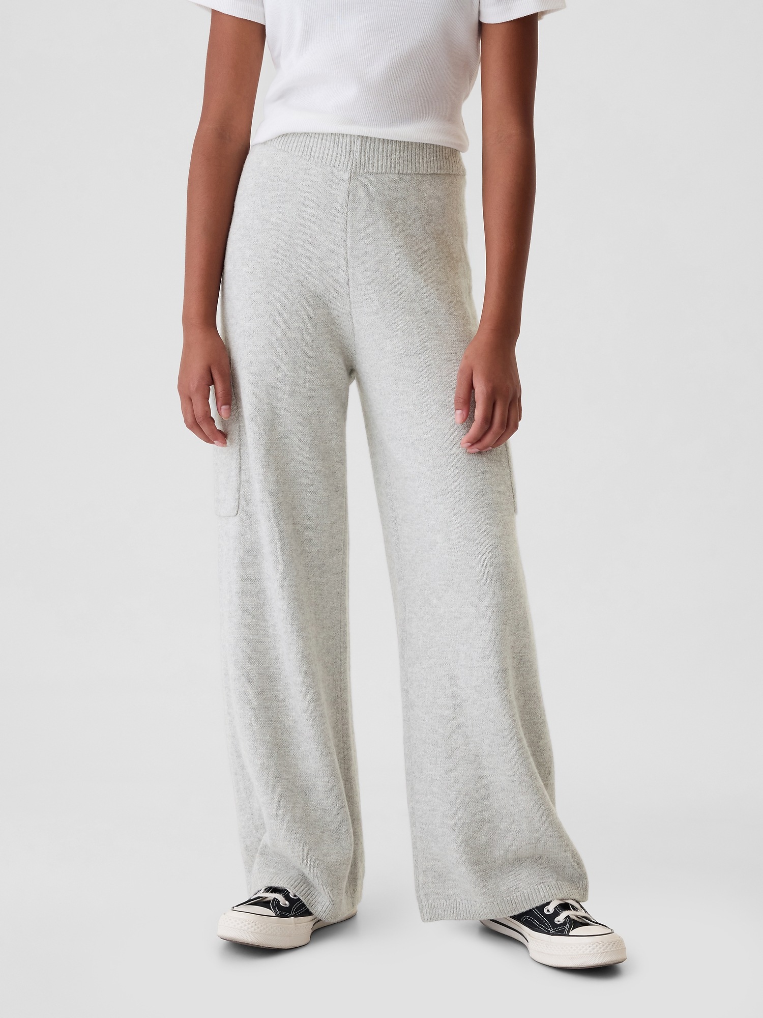 Dziecięce plecione spodnie cargo CashSoft szare