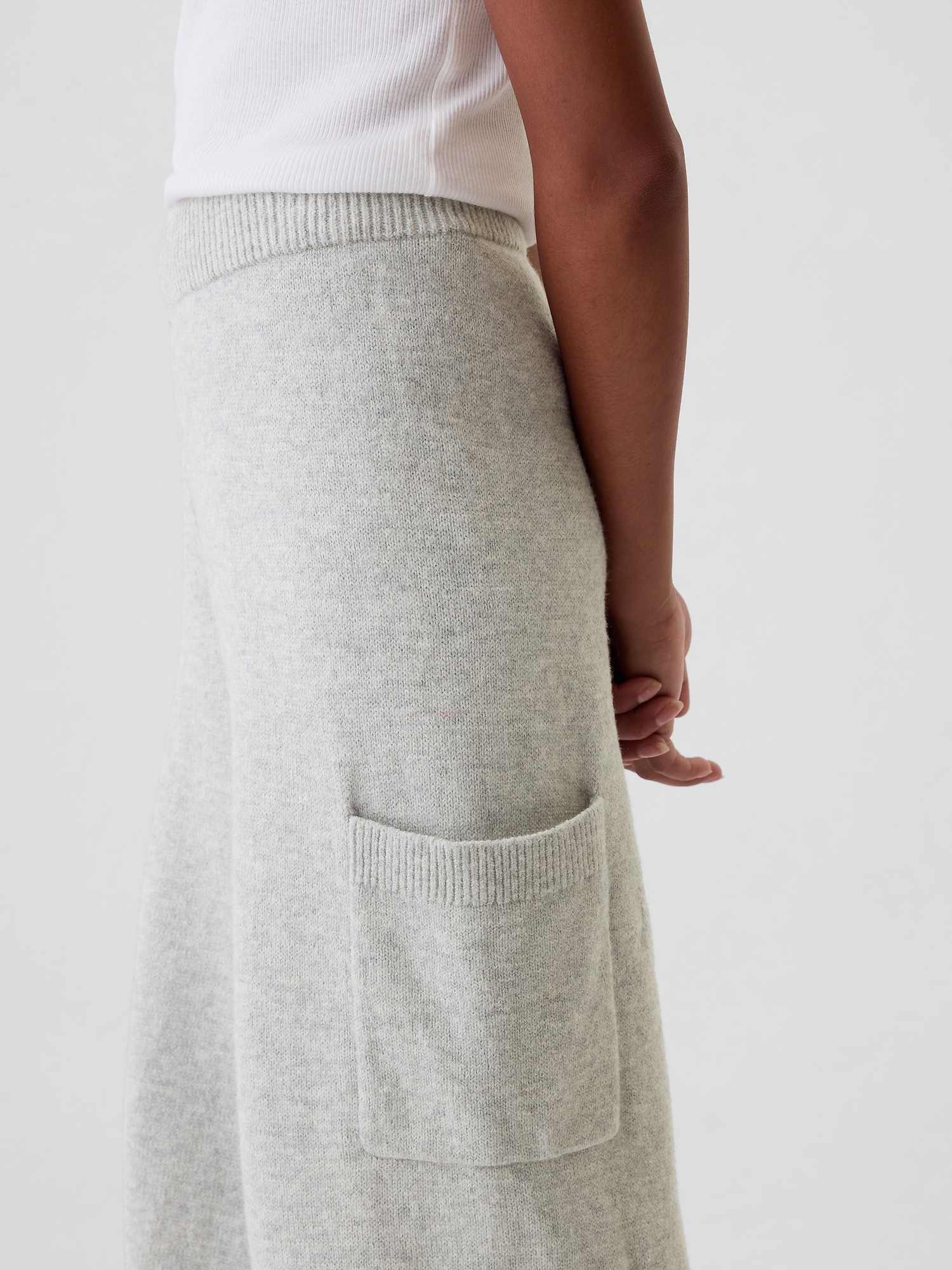 Dziecięce plecione spodnie cargo CashSoft szare - obrazek 2