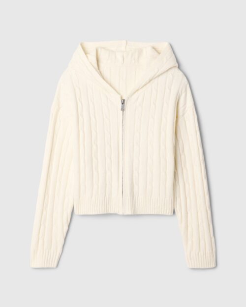 Dziecięcy sweter na zamek CashSoft biały