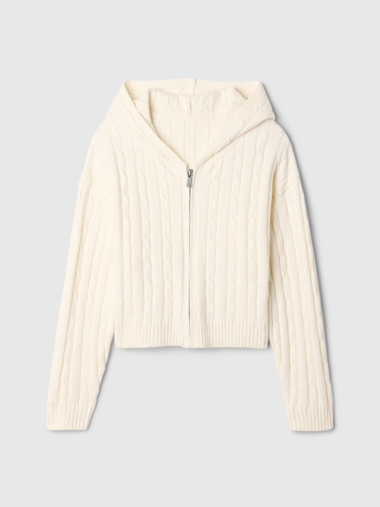 Dziecięcy sweter na zamek CashSoft biały