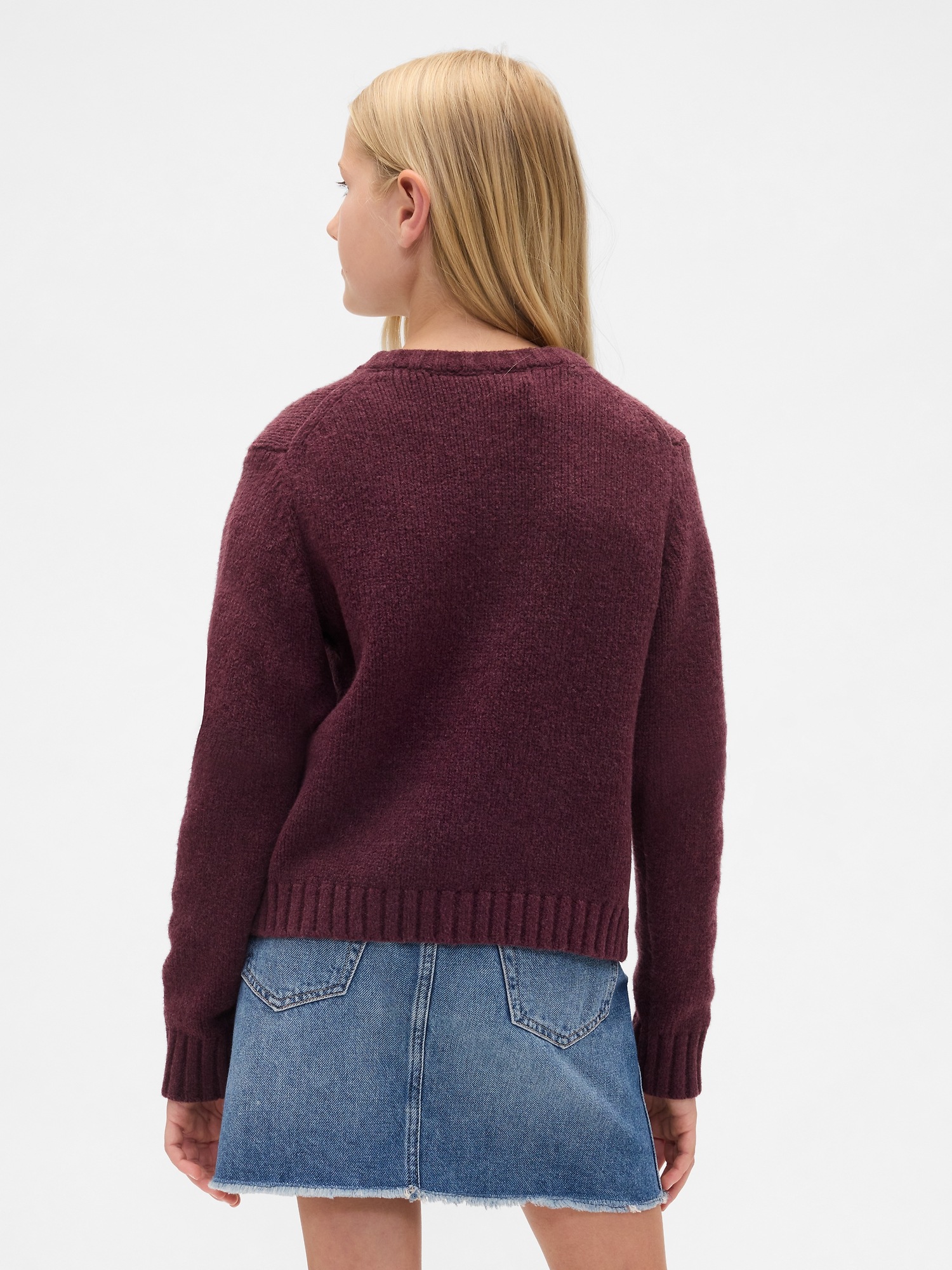 Kardigan dziecięcy CashSoft bordowy - obrazek 3