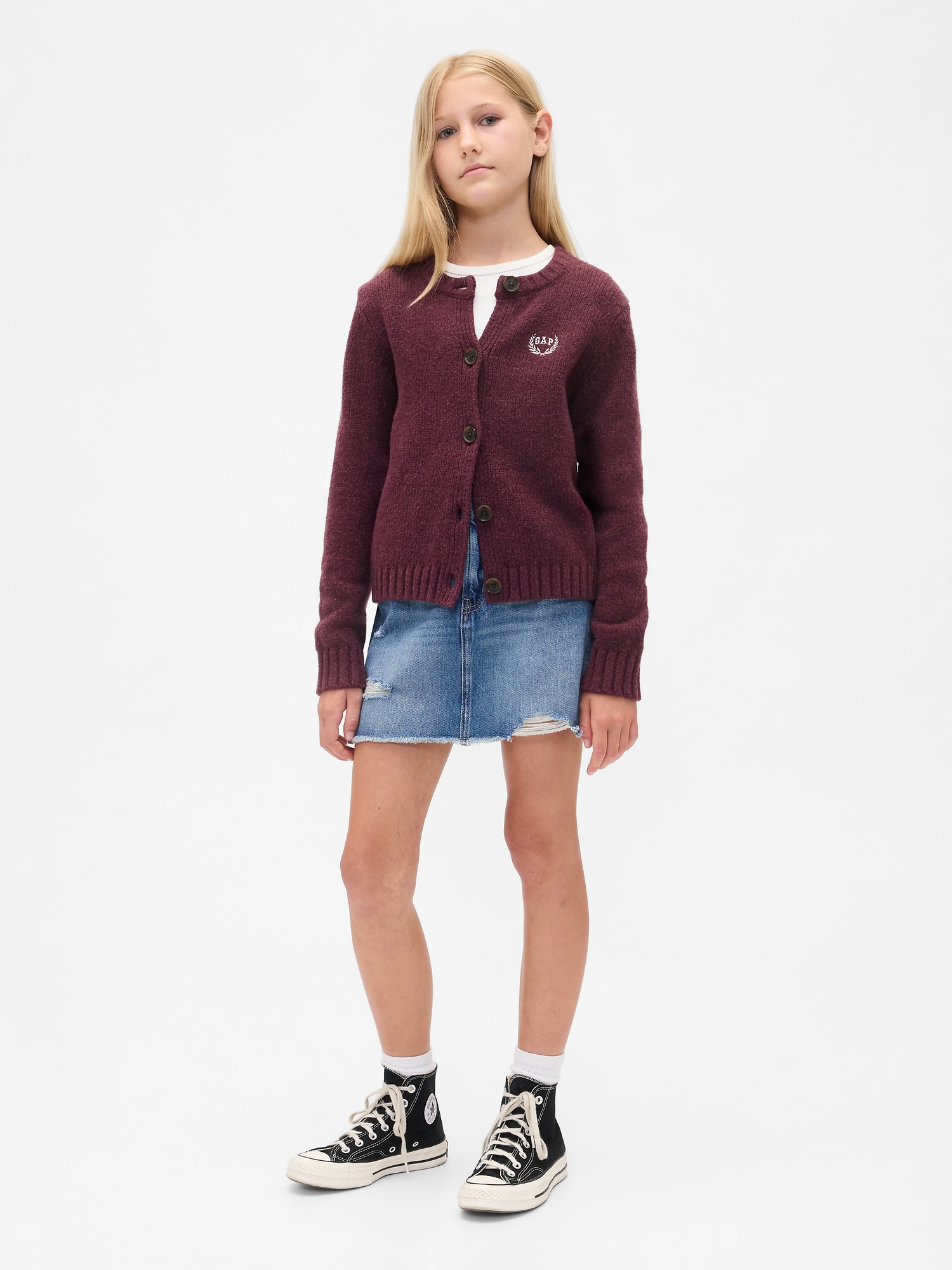 Kardigan dziecięcy CashSoft bordowy - obrazek 4