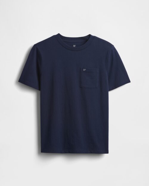 T-shirt dziecięcy z kieszonką granatowy