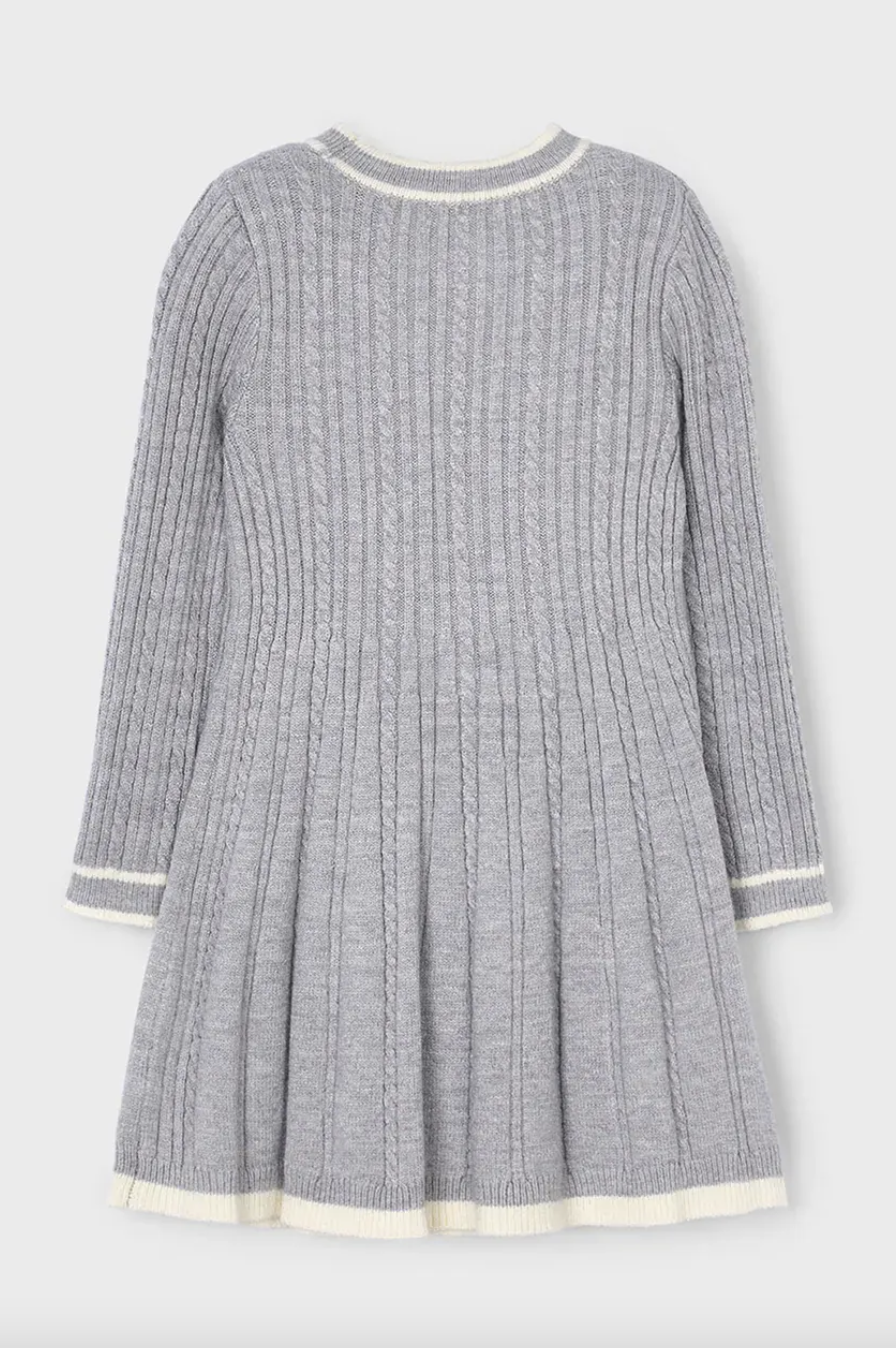 Mayoral sukienka dziecięca kolor szary mini rozkloszowana - obrazek 3