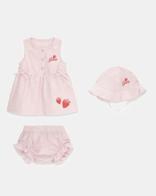 Komplet sukienka, kapelusz i majteczki