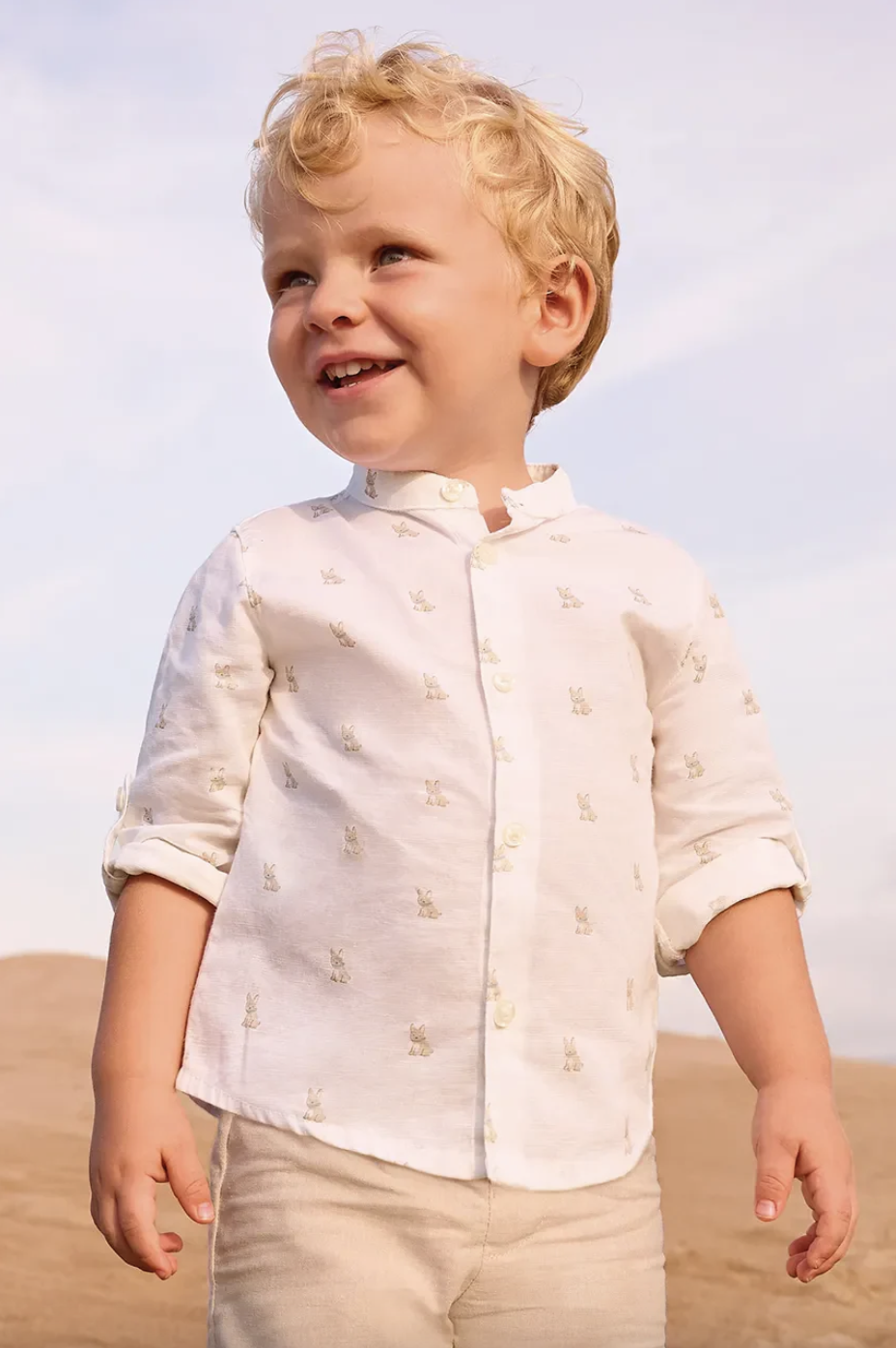 Mayoral koszula z dodatkiem lnu dziecięca