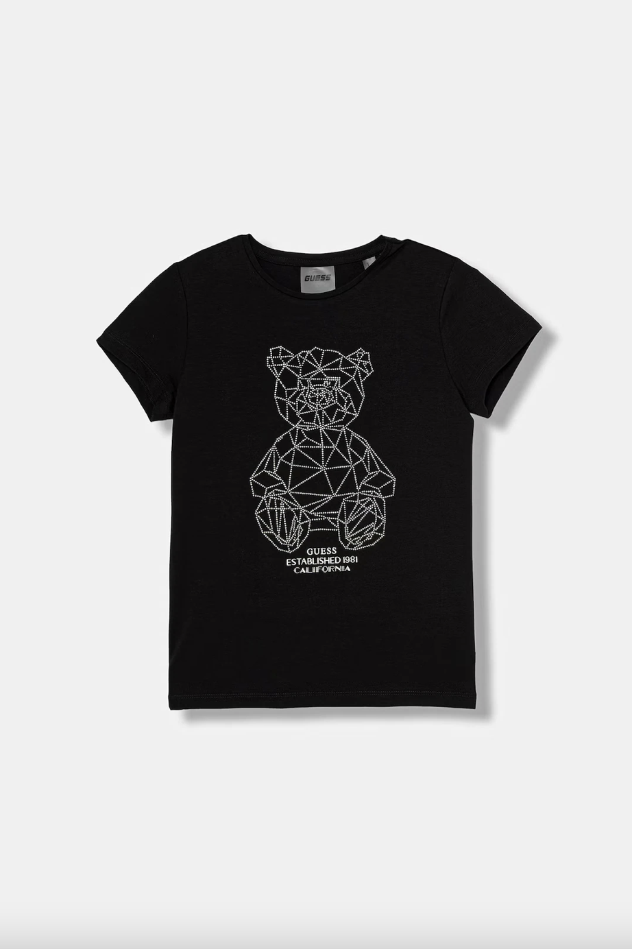 Guess t-shirt dziecięcy bawełniany z elastanem czarny